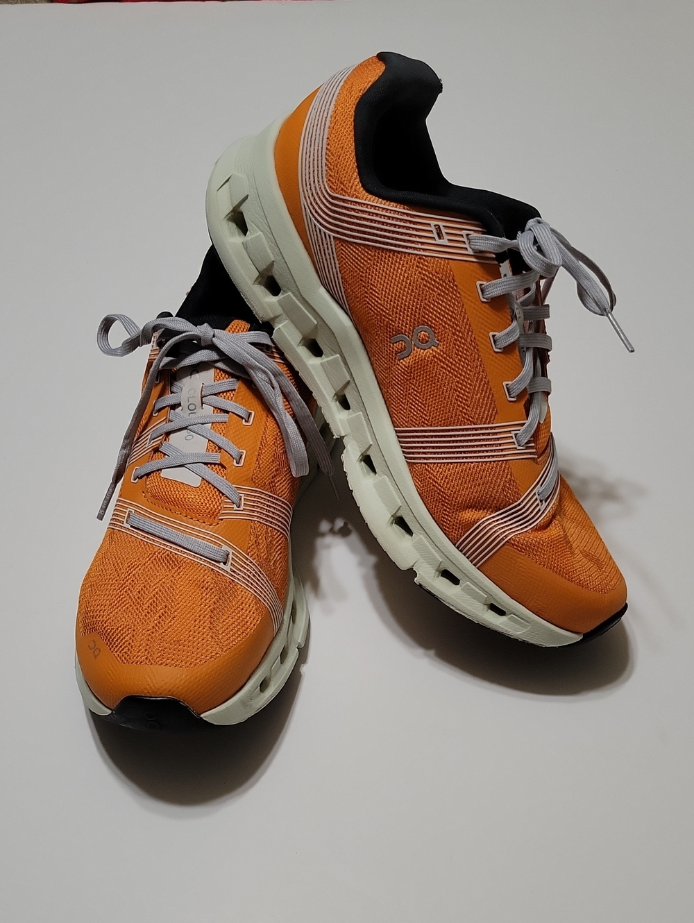 Men's On Cloud Running Orange Athletic Sneakers with Cream Sole, Size 9.5